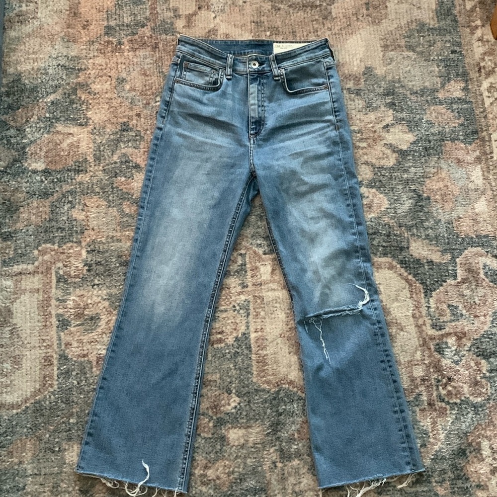 Rag & Bone Nina high rise shorty flare jeans